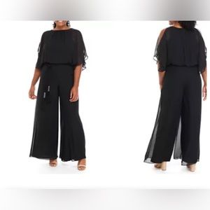 MSK Split Sleeve Tie Waist Jumpsuit